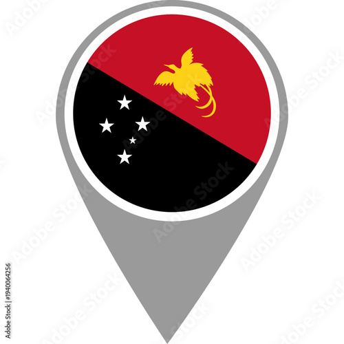 Free Download Papua New Guinea flag location pin, Papua New Guinea flag on location pin, Papua New Guinea map pointer in high quality - GFXLoad