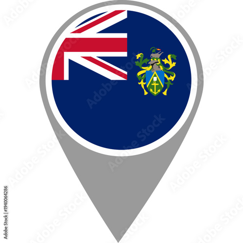 Free Download Pitcairn Islands flag location pin, Pitcairn Islands flag on location pin, Pitcairn Islands map pointer in high quality - GFXLoad