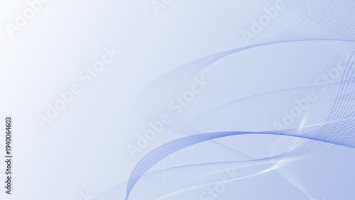 Elegant curves flow softly across a serene, pale blue background