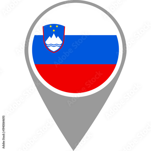 Free Download Slovenia flag location pin, Slovenia flag on location pin, Slovenia map pointer in high quality - GFXLoad