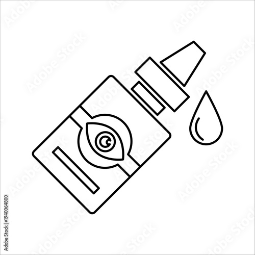 eye drop icon. minimal strokes lines for web designs