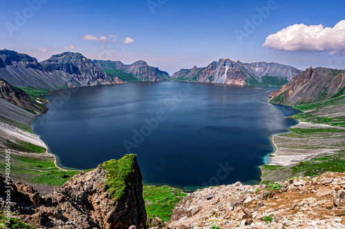 Summer scenery of Changbai Mountain Tianchi Lake in Baishan City, Jilin Province, China