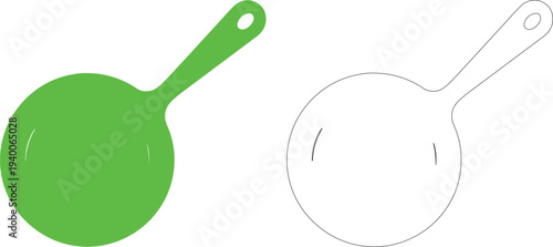 Green scoop and outline scoop with handle kitchen