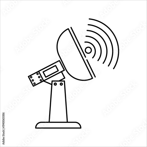 transmitter satelite antena single isolated icon with outline style