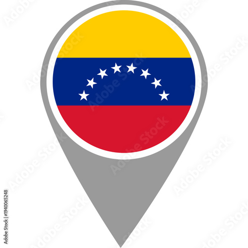 Free Download Venezuela flag location pin, Venezuela flag on location pin, Venezuela map pointer in high quality - GFXLoad