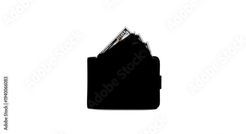A wallet with a credit card sticking out is on a plain white surface