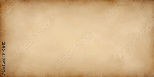 A blank vintage parchment sheet features a stained brown grunge texture with an aged beige pattern, creating a worn antique paper surface perfect for a retro design