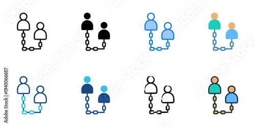 Dependents icons set multiple style collection. Editable stroke 
