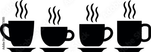 Steaming cups of coffee