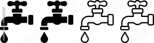 Four leaky faucets in different shades