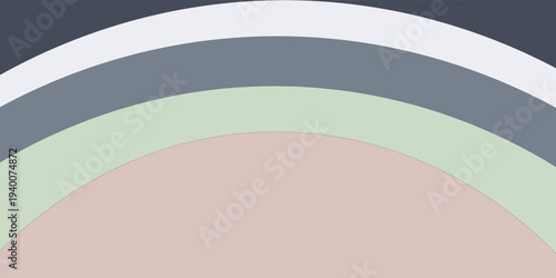 Composition of grey, white and green curved stripes with central brown copy space, on green. invitation design template concept digitally generated image.