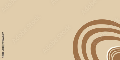 A part of brown circle layers on the right bottom side of the blank beige background