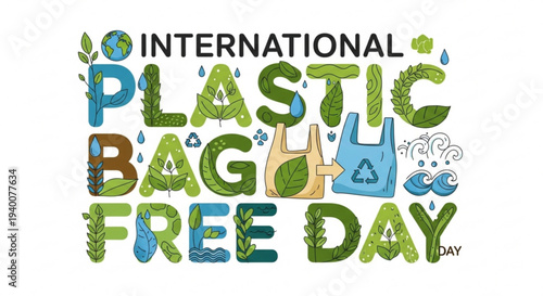 International plastic bag free day eco friendly reusable bag campaign