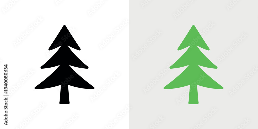 Obraz premium Black and green pine tree black tree green tree evergreen