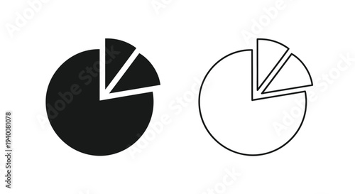 Two pie charts one filled one outlined depicting proportional data
