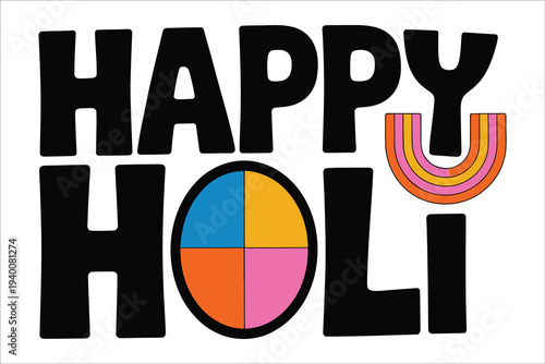 Vibrant holi celebration greeting