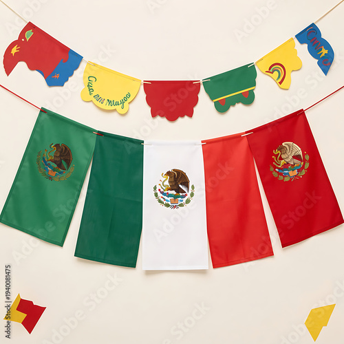 Wallpaper Mural Mexican Flag Garland Festive Decoration
 Torontodigital.ca
