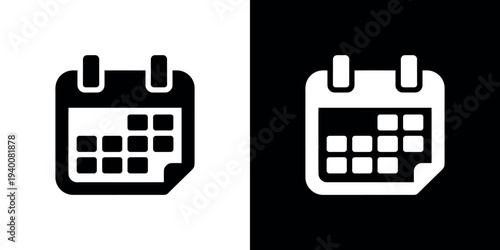 Black and white calendar on split background symbol 1