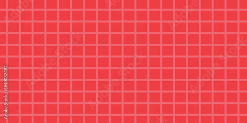 Red and White Plaid Checkered Pattern. Soft red and white plaid pattern with evenly spaced checkered grid, ideal for fabric, wallpaper, baby backgrounds, and feminine design projects.eps10