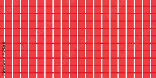 Red and White Plaid Checkered Pattern. Soft red and white plaid pattern with evenly spaced checkered grid, ideal for fabric, wallpaper, baby backgrounds, and feminine design projects.eps10