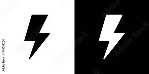 Free Download Black and white lightning bolt on split color background 1 - GFXLoad