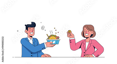 Customer Paying for Food Meal Purchase Restaurant Order Concept