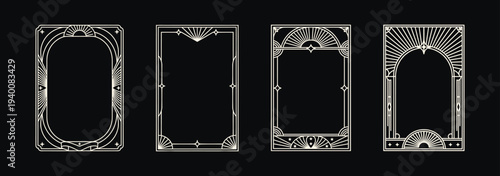 Elegant Art Deco Frames Set Vintage Decorative Borders Collection.