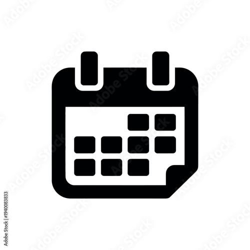 Black calendar on white background symbol date