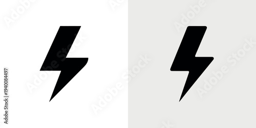 Black lightning bolt on white and gray backgrounds 1