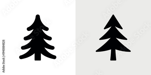 Black silhouette pine tree silhouette black tree symbol