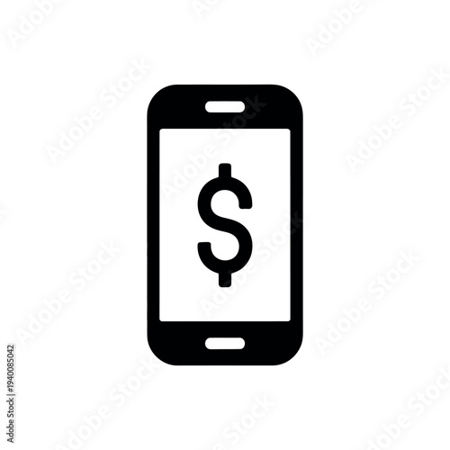 Black smartphone with dollar sign on screen mobile