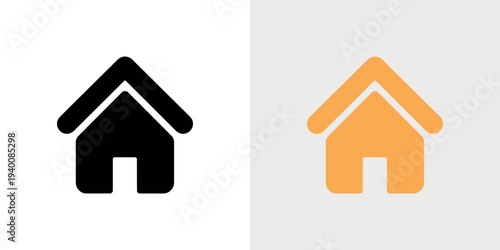Black and orange house symbol white