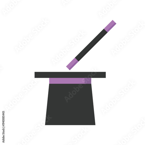 A magic wand and pencil set illustrated as creative office drawing tools on blank paper for artistic business design