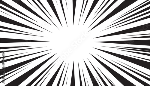 Explosion radial lines abstract background with sharp black stripes bursting outwards from a central white point.
