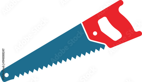 Circular saw tool isolated on white background with sharp metal blade for carpentry and construction