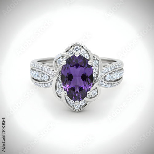 Picture of a fashion ring on white background