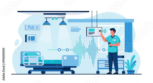 Smart Hospital Room with Futuristic Technology and Medical Innovations