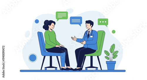 Therapist and patient discussing mental health in a counseling session