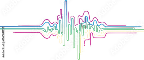 Vibrant sound wave pattern on colorful gradient background