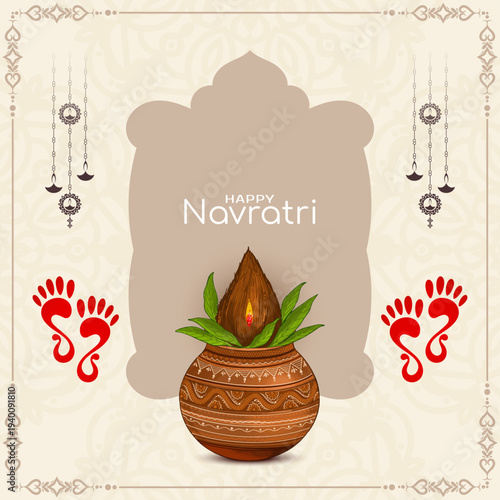 Happy Navratri Indian cultural goddess worship festival background