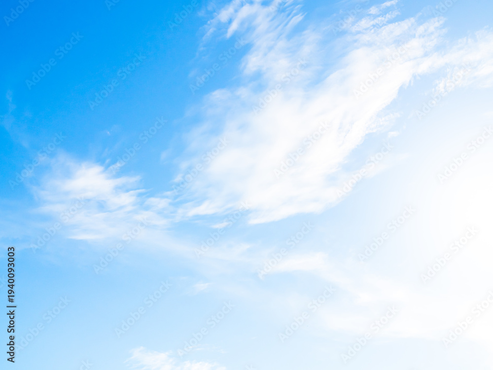 Fototapeta premium Sky cloud blue nature background paronama web cloudy summer winter season day, light beauty horizon spring brigth gradient calm abstract backdrop air nature view wallpaper landscape environment