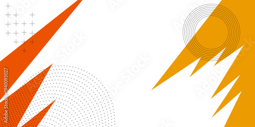 orange-yellow background divided by diagonal. Vector illustration Background into two colors with halftone dots.