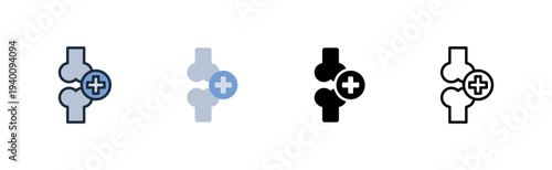 orthopedics icon. bone joint care. fracture treatment various style icon design vector illustration