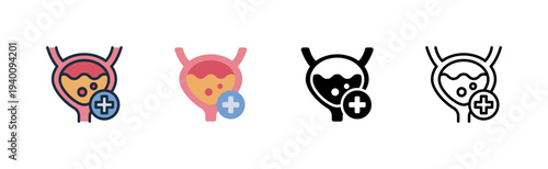 urology icon. bladder organ care. urinary treatment. various style icon design vector illustration