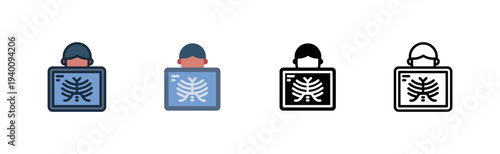 radiology icon. X-ray rib scan. imaging diagnosis. ho various style icon design vector illustration