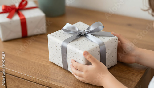 Wallpaper Mural Gift Boxes with Silver and Red Ribbons
 Torontodigital.ca