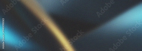 Golden light beam crossing blue field with film grain texture style