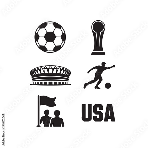 Black silhouette football championship u s a soccer