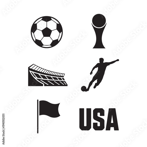 Black silhouette football championship u s a soccer 1