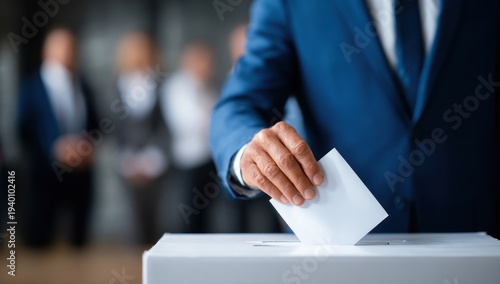Man Casting Vote in Election Process.